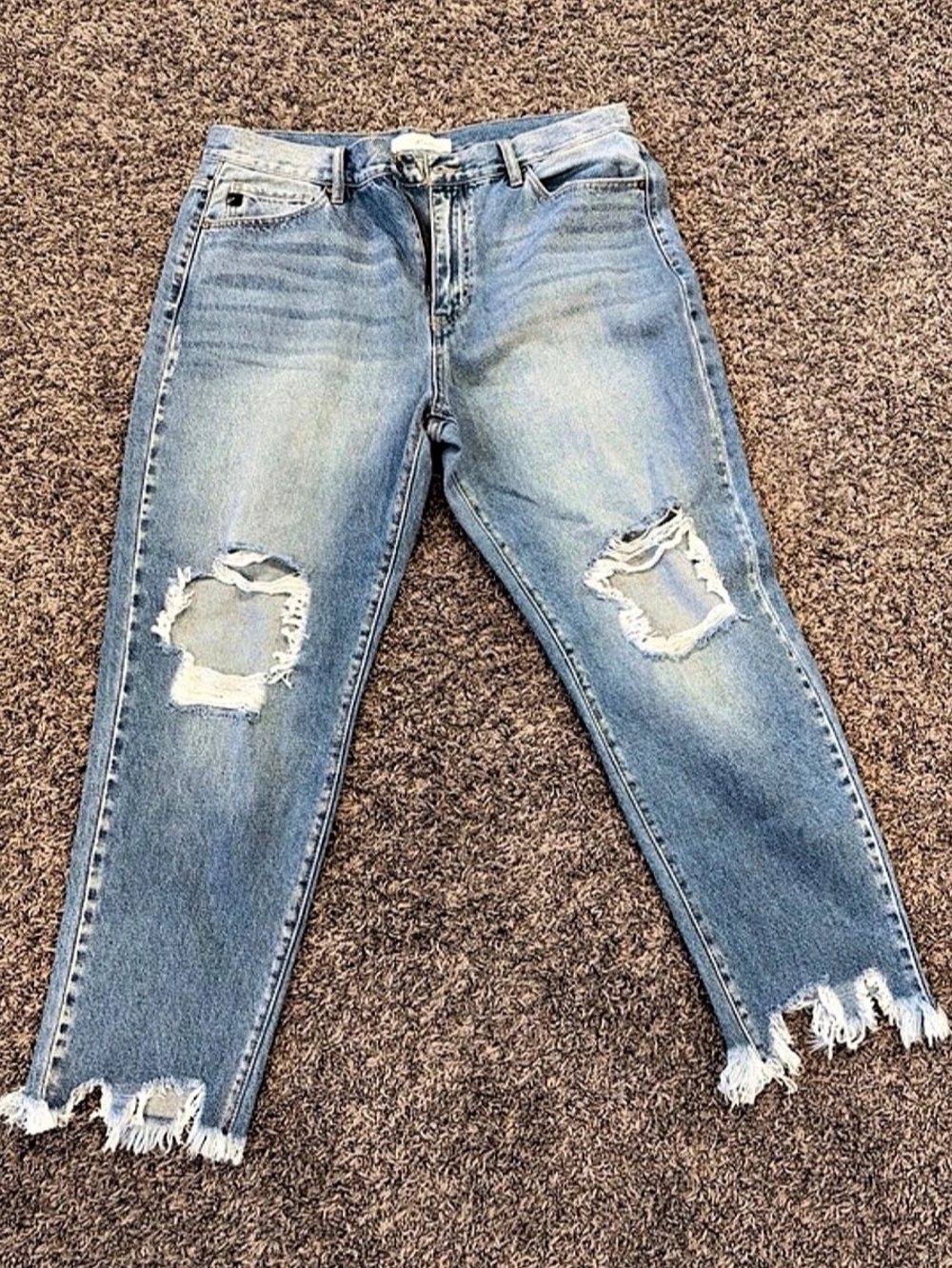 Kancan Distressed Skinny Jeans in Blue Waist 15